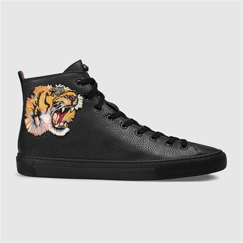 gucci leather high top with tiger replica|Gucci Signature Leather High Top 'Tiger UFO' .